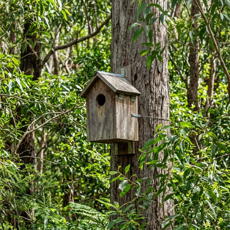 Animal nesting box installed as a humane alternative to a Glen Park roof cavity